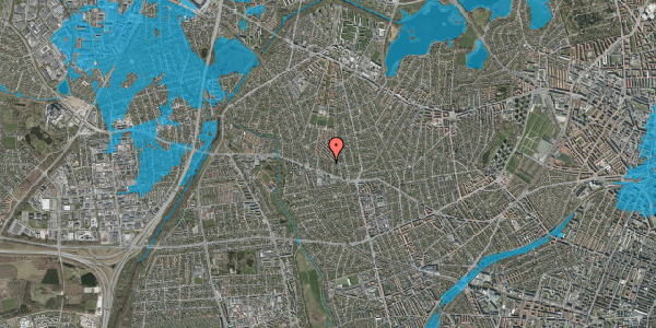 Oversvømmelsesrisiko fra vandløb på Boeslundevej 16A, 2700 Brønshøj