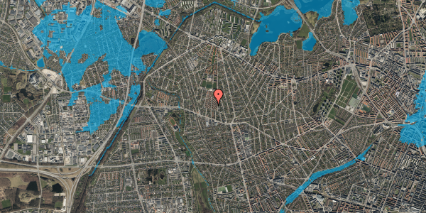 Oversvømmelsesrisiko fra vandløb på Boeslundevej 36, 2700 Brønshøj