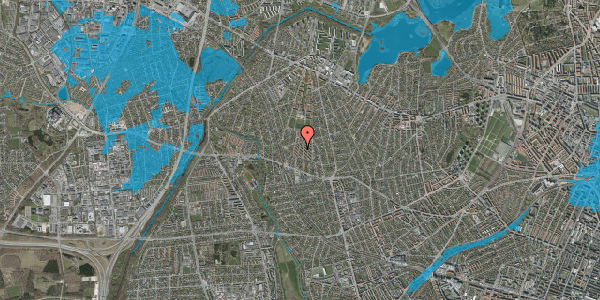 Oversvømmelsesrisiko fra vandløb på Boeslundevej 65, 2700 Brønshøj
