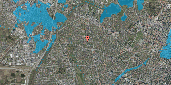 Oversvømmelsesrisiko fra vandløb på Boeslundevej 72, 2700 Brønshøj