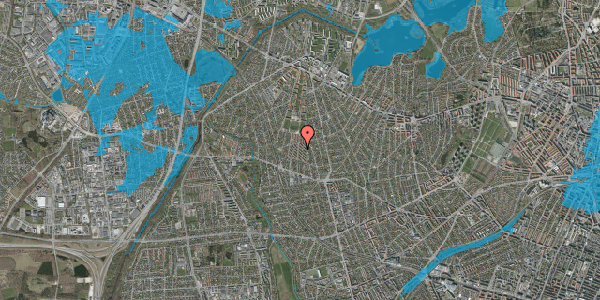 Oversvømmelsesrisiko fra vandløb på Boeslundevej 80, 2700 Brønshøj
