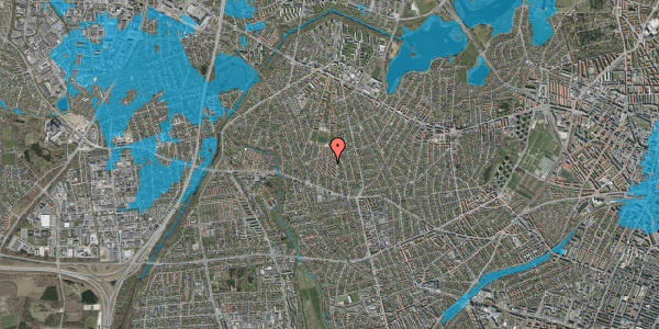 Oversvømmelsesrisiko fra vandløb på Boeslundevej 84, 2700 Brønshøj