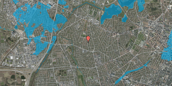 Oversvømmelsesrisiko fra vandløb på Boeslundevej 90, 2700 Brønshøj