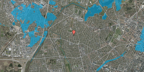 Oversvømmelsesrisiko fra vandløb på Boeslundevej 104, 2700 Brønshøj