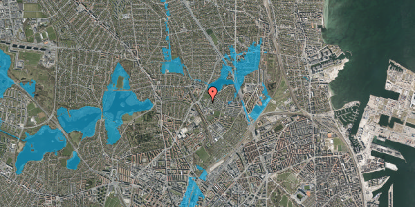 Oversvømmelsesrisiko fra vandløb på Bolandsvej 14, 1. th, 2100 København Ø