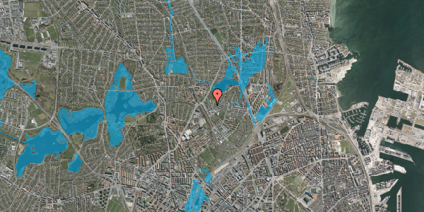 Oversvømmelsesrisiko fra vandløb på Bolandsvej 18, st. tv, 2100 København Ø