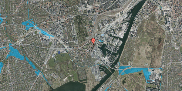 Oversvømmelsesrisiko fra vandløb på Borgbjergsvej 28, st. mf, 2450 København SV