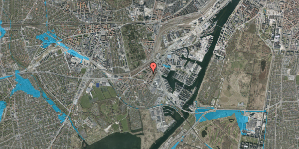 Oversvømmelsesrisiko fra vandløb på Borgbjergsvej 32, 1. th, 2450 København SV