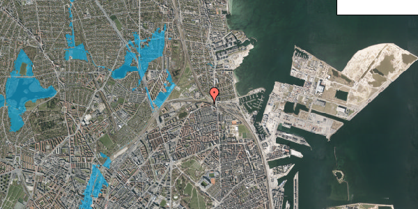 Oversvømmelsesrisiko fra vandløb på Sibeliusgade 13, 3. tv, 2100 København Ø