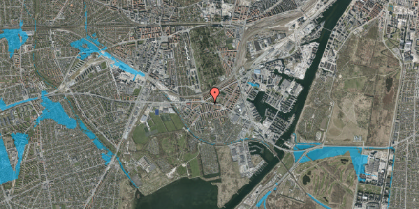 Oversvømmelsesrisiko fra vandløb på Borgmester Christiansens Gade 6, 2. tv, 2450 København SV
