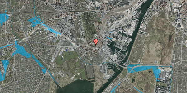 Oversvømmelsesrisiko fra vandløb på Borgmester Christiansens Gade 13, st. th, 2450 København SV