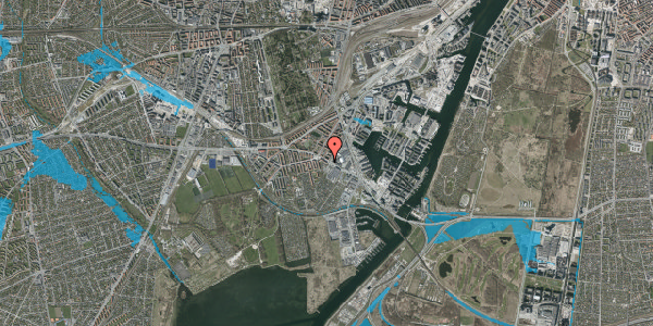 Oversvømmelsesrisiko fra vandløb på Borgmester Christiansens Gade 36, 3. tv, 2450 København SV