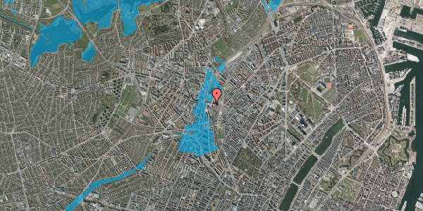 Oversvømmelsesrisiko fra vandløb på Borgmestervangen 4, 4. tv, 2200 København N