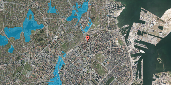 Oversvømmelsesrisiko fra vandløb på Borthigsgade 4, 4. th, 2100 København Ø
