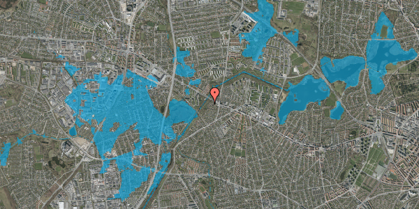 Oversvømmelsesrisiko fra vandløb på Boserupvej 14, 2700 Brønshøj