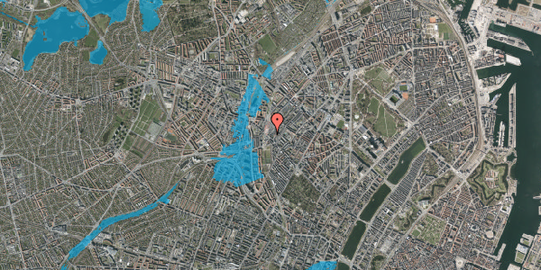 Oversvømmelsesrisiko fra vandløb på Bragesgade 6B, 1. tv, 2200 København N