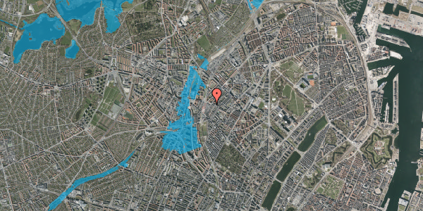 Oversvømmelsesrisiko fra vandløb på Bragesgade 20, 4. tv, 2200 København N