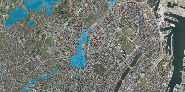 Oversvømmelsesrisiko fra vandløb på Bragesgade 24, st. th, 2200 København N