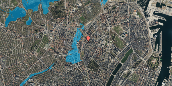 Oversvømmelsesrisiko fra vandløb på Bragesgade 33, 3. , 2200 København N