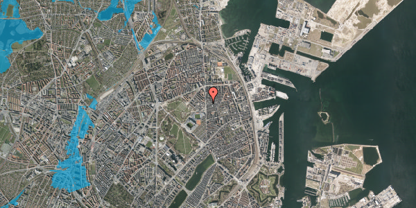Oversvømmelsesrisiko fra vandløb på Brammingegade 1, 2. tv, 2100 København Ø