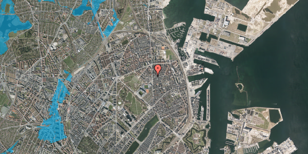 Oversvømmelsesrisiko fra vandløb på Brammingegade 3, kl. , 2100 København Ø