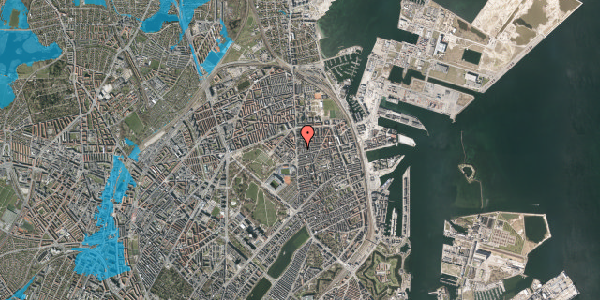 Oversvømmelsesrisiko fra vandløb på Brammingegade 7, 4. th, 2100 København Ø