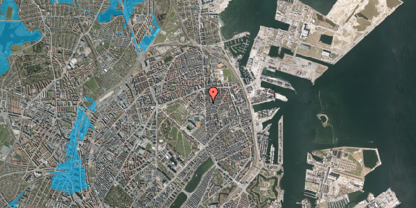 Oversvømmelsesrisiko fra vandløb på Brammingegade 10, st. th, 2100 København Ø