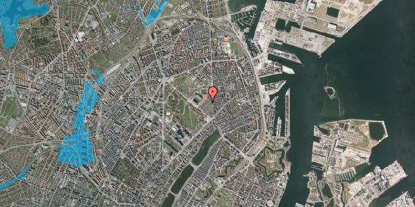Oversvømmelsesrisiko fra vandløb på Brumleby 127, 2100 København Ø