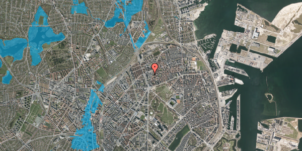 Oversvømmelsesrisiko fra vandløb på Bryggervangen 7, kl. 9, 2100 København Ø