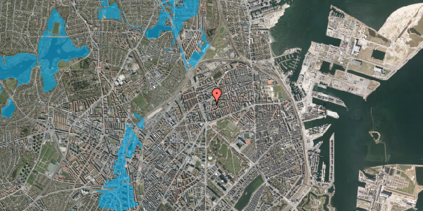Oversvømmelsesrisiko fra vandløb på Bryggervangen 16, 1. th, 2100 København Ø
