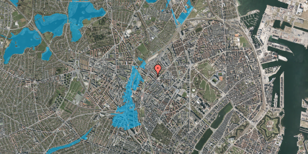 Oversvømmelsesrisiko fra vandløb på Brynhildegade 7, 2. th, 2200 København N