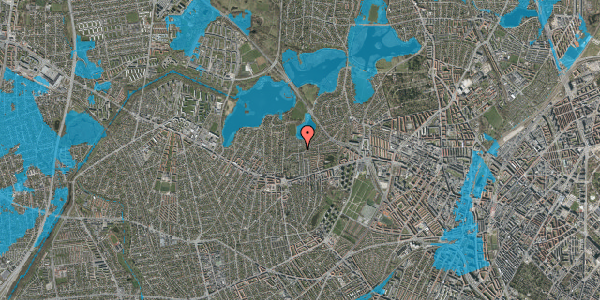 Oversvømmelsesrisiko fra vandløb på Brønshøjholms Allé 54, 2700 Brønshøj