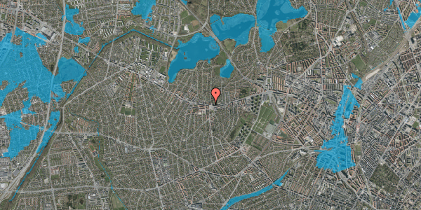 Oversvømmelsesrisiko fra vandløb på Brønshøj Kirkevej 1, st. 3, 2700 Brønshøj
