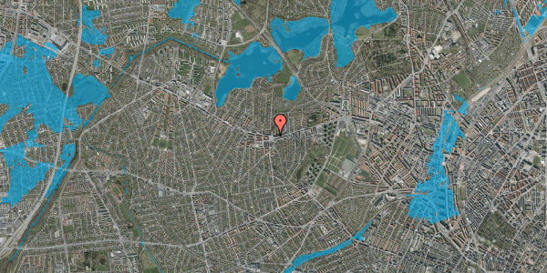 Oversvømmelsesrisiko fra vandløb på Brønshøj Kirkevej 2, 1. tv, 2700 Brønshøj