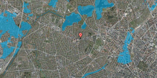 Oversvømmelsesrisiko fra vandløb på Brønshøj Kirkevej 4, st. , 2700 Brønshøj