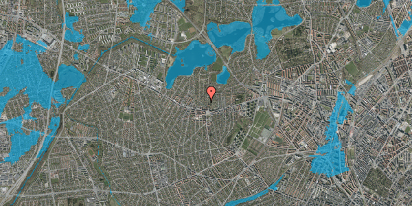 Oversvømmelsesrisiko fra vandløb på Brønshøj Kirkevej 11, st. , 2700 Brønshøj