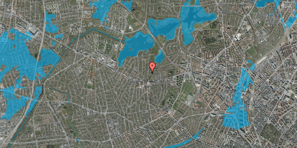 Oversvømmelsesrisiko fra vandløb på Brønshøj Kirkevej 14, 2700 Brønshøj
