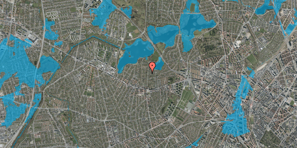 Oversvømmelsesrisiko fra vandløb på Brønshøj Kirkevej 34, 2700 Brønshøj