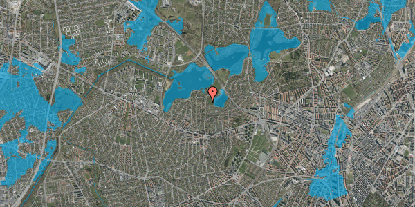 Oversvømmelsesrisiko fra vandløb på Brønshøj Kirkevej 54B, 2700 Brønshøj