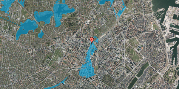 Oversvømmelsesrisiko fra vandløb på Bygmestervej 45, 4. th, 2400 København NV