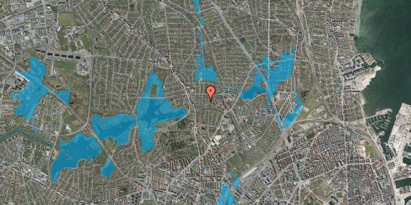 Oversvømmelsesrisiko fra vandløb på Bøllegård Allé 9, 1. th, 2400 København NV