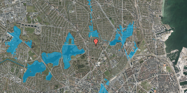 Oversvømmelsesrisiko fra vandløb på Bøllegård Allé 11, st. tv, 2400 København NV