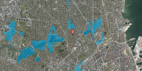 Oversvømmelsesrisiko fra vandløb på Bøllegård Allé 13, 2. tv, 2400 København NV