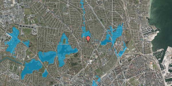 Oversvømmelsesrisiko fra vandløb på Bøllegård Allé 33, st. tv, 2400 København NV
