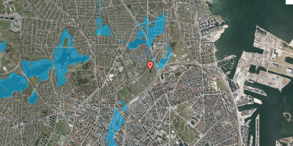 Oversvømmelsesrisiko fra vandløb på Bøllemosegårdsvej 3A, 2100 København Ø
