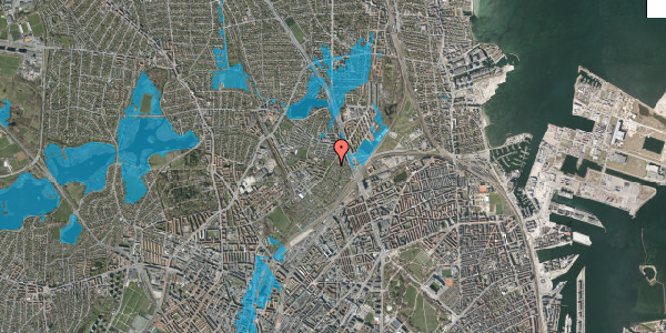 Oversvømmelsesrisiko fra vandløb på Bøllemosegårdsvej 3F, 2100 København Ø