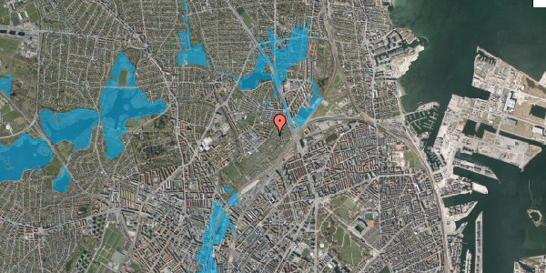 Oversvømmelsesrisiko fra vandløb på Bøllemosegårdsvej 5B, 2100 København Ø