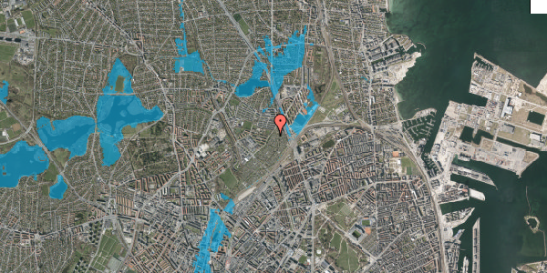 Oversvømmelsesrisiko fra vandløb på Bøllemosegårdsvej 5M, 2100 København Ø