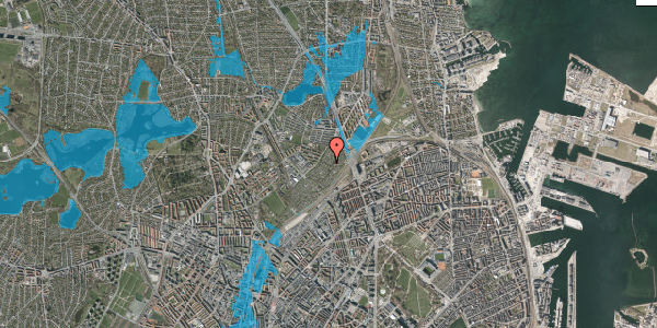 Oversvømmelsesrisiko fra vandløb på Bøllemosegårdsvej 7A, 2100 København Ø