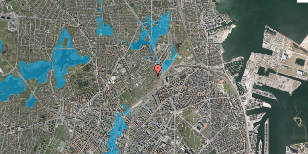 Oversvømmelsesrisiko fra vandløb på Bøllemosegårdsvej 9C, 2100 København Ø